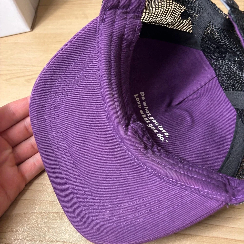 Life Is Good Hat Cap Snap Back Womens Purple Heart‎ Adjustable